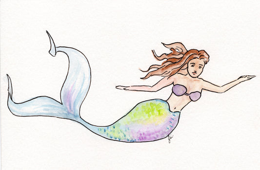 Swimming Mermaid Print