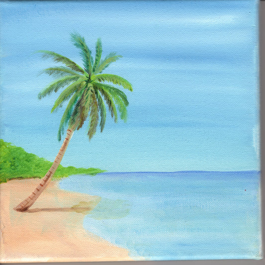 Beach Scene Original Painting on Canvas